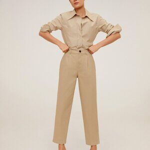 Mango Berlina Cotton Pleated Trousers (size 6)